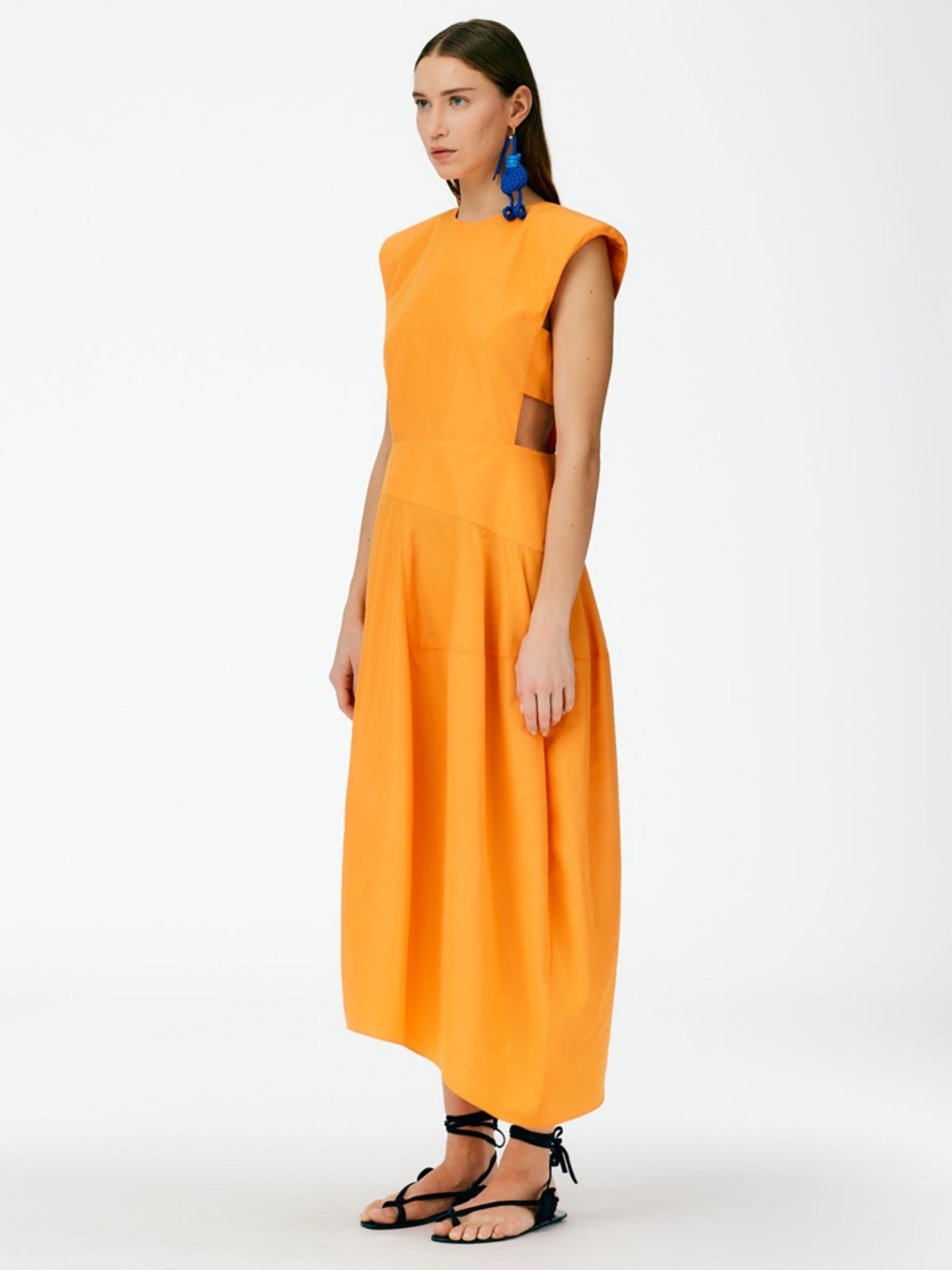 Tibi Orange Italian Sporty Nylon Balloon Dress - Picture 6 of 8